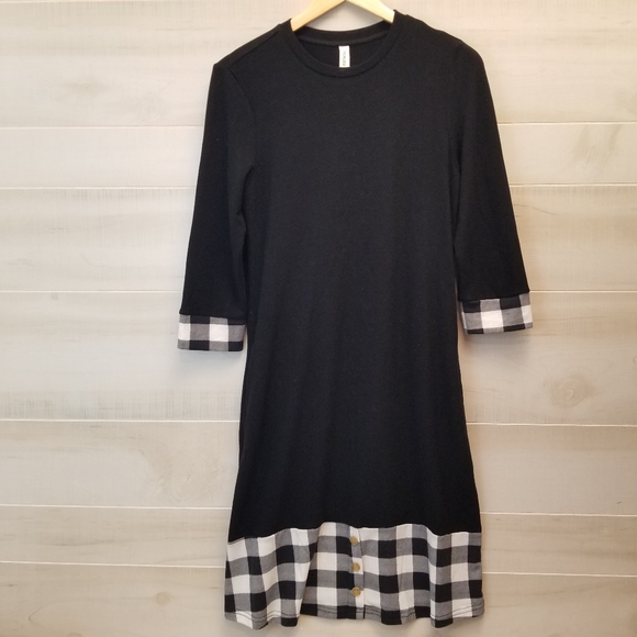 Tickled teal Dresses & Skirts - {S} Tickled Teal Buffalo Plaid Shirt Dress